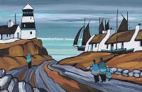 THE LIGHTHOUSE VILLAGE by J.P. Rooney at Ross's Online Art Auctions