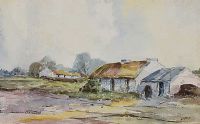 IRISH THATCHED COTTAGE by J. Dunne at Ross's Online Art Auctions