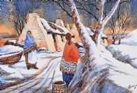 WINTER IRISH COTTAGES by J.P. Rooney at Ross's Online Art Auctions