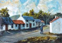 A STROLL THROUGH THE VILLAGE by James McDonald at Ross's Online Art Auctions