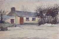 COTTAGE & SNOW, LEGONIEL by James G. Hunniford at Ross's Online Art Auctions