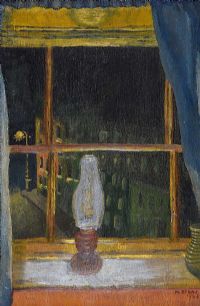 STILL LIFE, LAMP BY A WINDOW by M. Byrne at Ross's Online Art Auctions