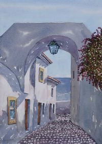 ARCHWAY DOWN TO THE BEACH, ALGARVE by Joaquim Serrano at Ross's Online Art Auctions