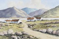 IRISH COTTAGES BY THE SEA by Hugh McIlfatrick at Ross's Online Art Auctions