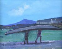 THE DOWNINGS CURRACH MEN by Sean Lorinyenko at Ross's Online Art Auctions