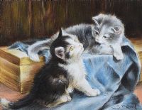 TWO KITTENS by Stephen Brown at Ross's Online Art Auctions