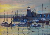 EVENING LIGHT, HOWTH HARBOUR by Bill O'Brien at Ross's Online Art Auctions