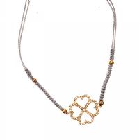 18CT GOLD AND CRYSTAL SHAMROCK NEKLACE at Ross's Online Art Auctions