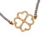 18CT GOLD AND CRYSTAL SHAMROCK NEKLACE at Ross's Online Art Auctions