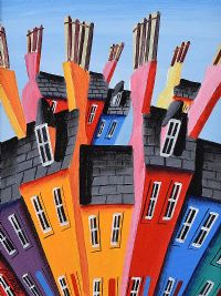 COLOURED HOUSES by John Ormsby at Ross's Online Art Auctions