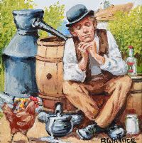 THE POTEEN MAKER  by Roy Wallace at Ross's Online Art Auctions