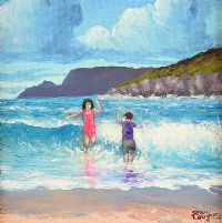 SPLASHING TIME IN DONEGAL by Sean Loughrey at Ross's Online Art Auctions