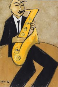 SAX SIMPLE by Marsha Hammell at Ross's Online Art Auctions