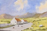DONEGAL THATCHED COTTAGES by Leslie Rodgers at Ross's Online Art Auctions