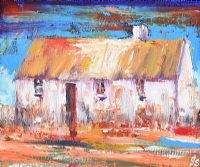 OLD IRISH COTTAGE by John Stewart at Ross's Online Art Auctions
