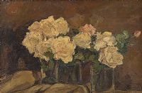 STILL LIFE, WHITE ROSES by William Henry Fry at Ross's Online Art Auctions