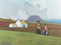 THATCHED COTTAGE NEAR SLEMISH by Paul Connors at Ross's Online Art Auctions