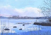 WINTER ON THE SHORES OF LOUGH ESKE, COUNTY DONEGAL by Sean Lorinyenko at Ross's Online Art Auctions