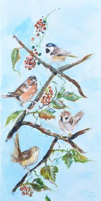 BIRDS IN AUTUMN by Eileen McKeown at Ross's Online Art Auctions