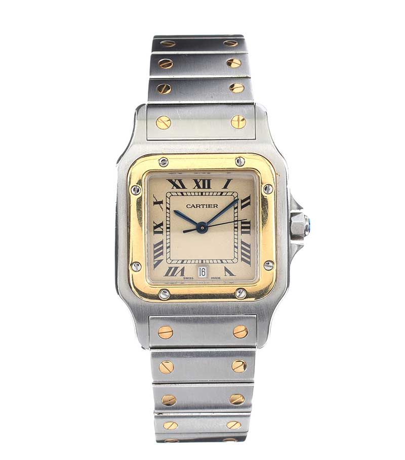 CARTIER 18CT GOLD & STAINLESS STEEL LADY'S WRIST WATCH