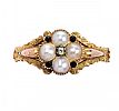 18CT GOLD PEARL, DIAMOND AND SAPPHIRE RING at Ross's Online Art Auctions