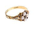 18CT GOLD PEARL, DIAMOND AND SAPPHIRE RING at Ross's Online Art Auctions