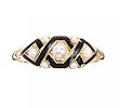 9CT GOLD PEARL AND ENAMEL MOURNING RING at Ross's Online Art Auctions