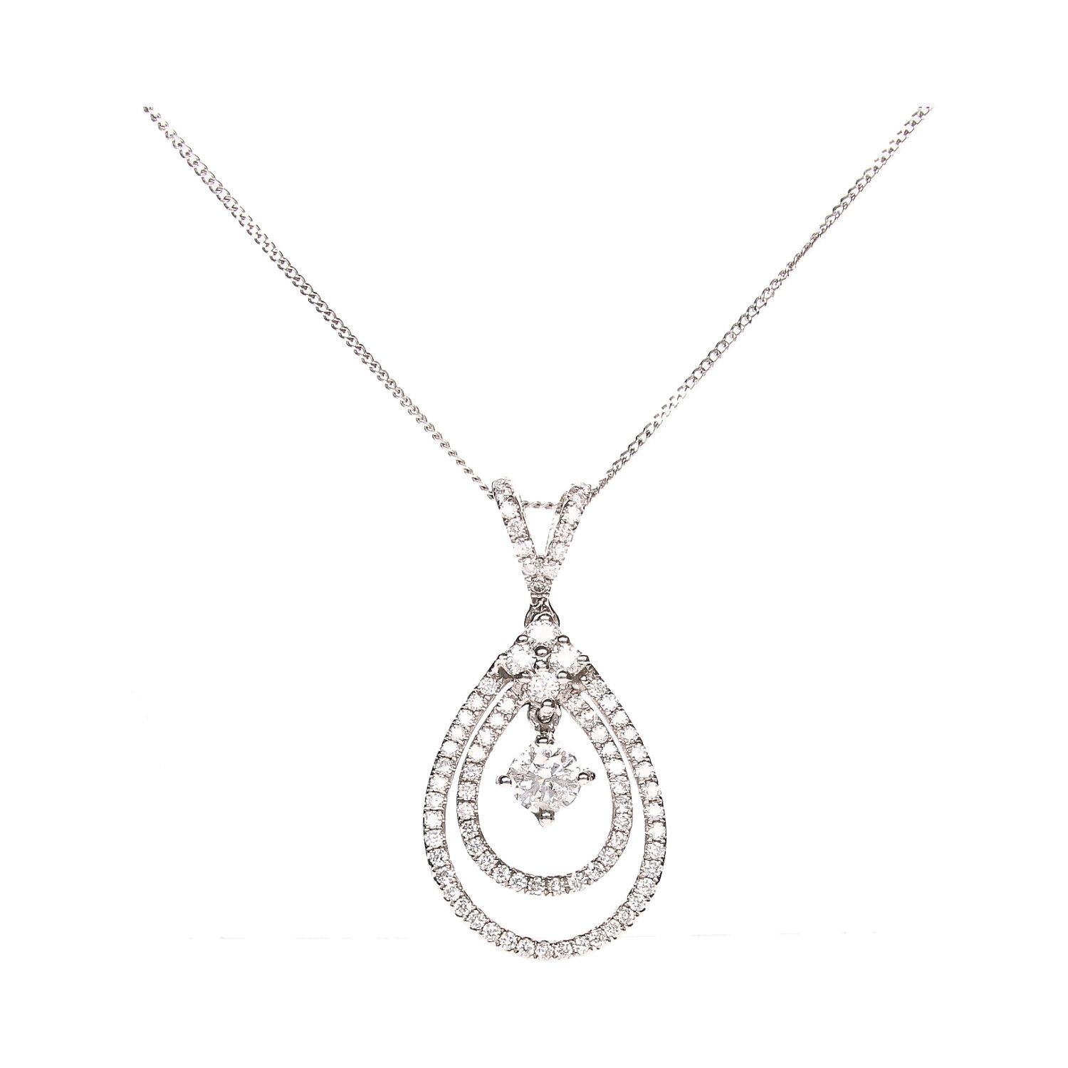 18ct White Gold Brilliant Cut Diamond Necklace From Berry's Jewellers