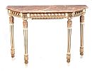 LIMED OAK MARBLE TOP CONSOLE TABLE at Ross's Online Art Auctions