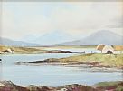 COTTAGES INISHNEE, NEAR ROUNDSTONE by Susan Webb at Ross's Online Art Auctions