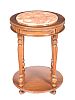 MAHOGANY MARBLE TOP LAMP TABLE at Ross's Online Art Auctions