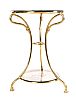VINTAGE BRASS & GLASS LAMP TABLE at Ross's Online Art Auctions