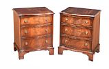 PAIR OF MAHOGANY SERPENTINE FRONT BACHELOR'S CHESTS OF DRAWERS at Ross's Online Art Auctions