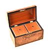 VICTORIAN INLAID WALNUT TEA CADDY at Ross's Online Art Auctions