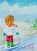 GIRL IN THE WINTER SNOW by Michelle Carlin at Ross's Online Art Auctions