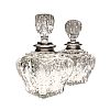 PAIR OF STERLING SILVER TOPPED CUT GLASS PERFUME BOTTLES at Ross's Online Art Auctions