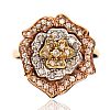 9CT GOLD DIAMOND FLORAL RING at Ross's Online Art Auctions