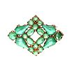 GOLD TONE JADE BROOCH at Ross's Online Art Auctions