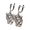 STERLING SILVER RUBY & MARCASITE LEOPARD EARRINGS at Ross's Online Art Auctions