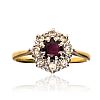 GOLD RUBY & DIAMOND RING at Ross's Online Art Auctions