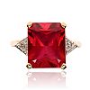 9CT GOLD SPINEL & DIAMOND RING at Ross's Online Art Auctions