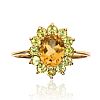 9CT GOLD CITRINE & PERIDOT RING at Ross's Online Art Auctions