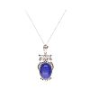 STERLING SILVER LAPIS LAZULI OWL NECKLACE at Ross's Online Art Auctions