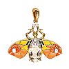 STERLING SILVER GOLD PLATED MULTI GEMSTONE BUTTERFLY PENDANT at Ross's Online Art Auctions