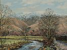 RIVER & WINTER MOUNTAINS by Irish School at Ross's Online Art Auctions