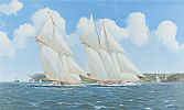 CLASSIC YACHTS IN THE SOLENT by Stewart Joyce at Ross's Online Art Auctions