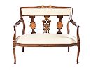INLAID MAHOGANY PARLOUR SETTEE at Ross's Online Art Auctions